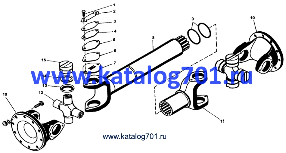 к-702 Вал карданный переднего моста 225.6010.22.03.000-1